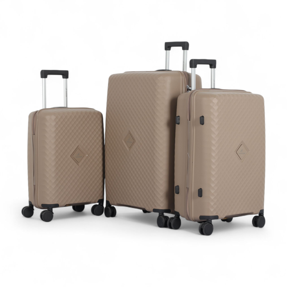 طقم سفر عصري من 3 قطع – متين وعملي – مقاسات 28 و24 و20 بوصة – مصنوع من بولي بروبلين ضد الكسر