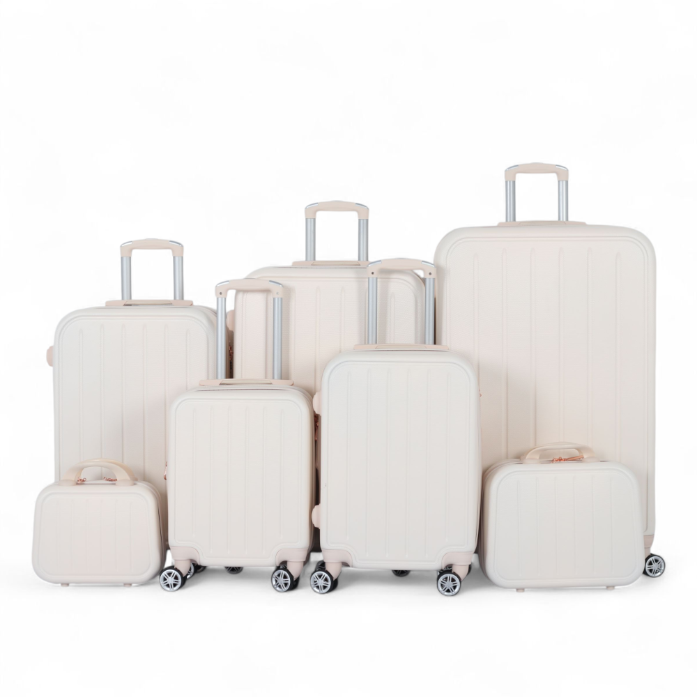 طقم شنط سفر دبش عرايس 7 قطع بسحاب متين - كفرات مزدوجة 360 درجة  من ماركة AVIATOR