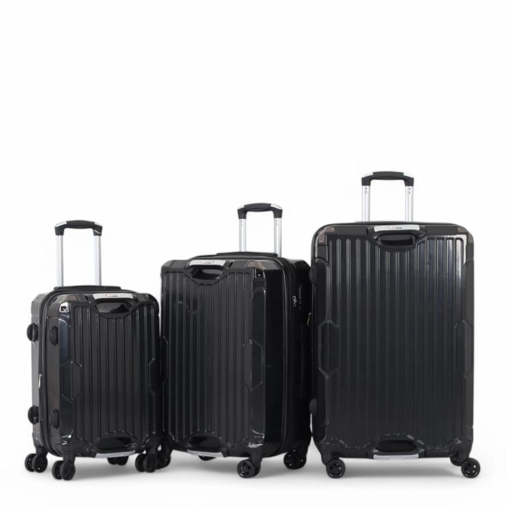 طقم شنط سفر صلب - مكون من 3 قطع - بكفرات دبل ذات مرونه عاليه