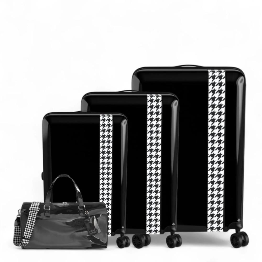 طقم شنط سفر - ضد الكسر - باكج أنيق ومتين مصنوع من مادة البولي كربونات ماركة / Bande à Part / مكون من 4 قطع - ويشمل حقيبة يد مقاس 55 سم  - بالاضافة الى 3 تلبيسات حماية لشنط السفر وبطاقات تعريفية