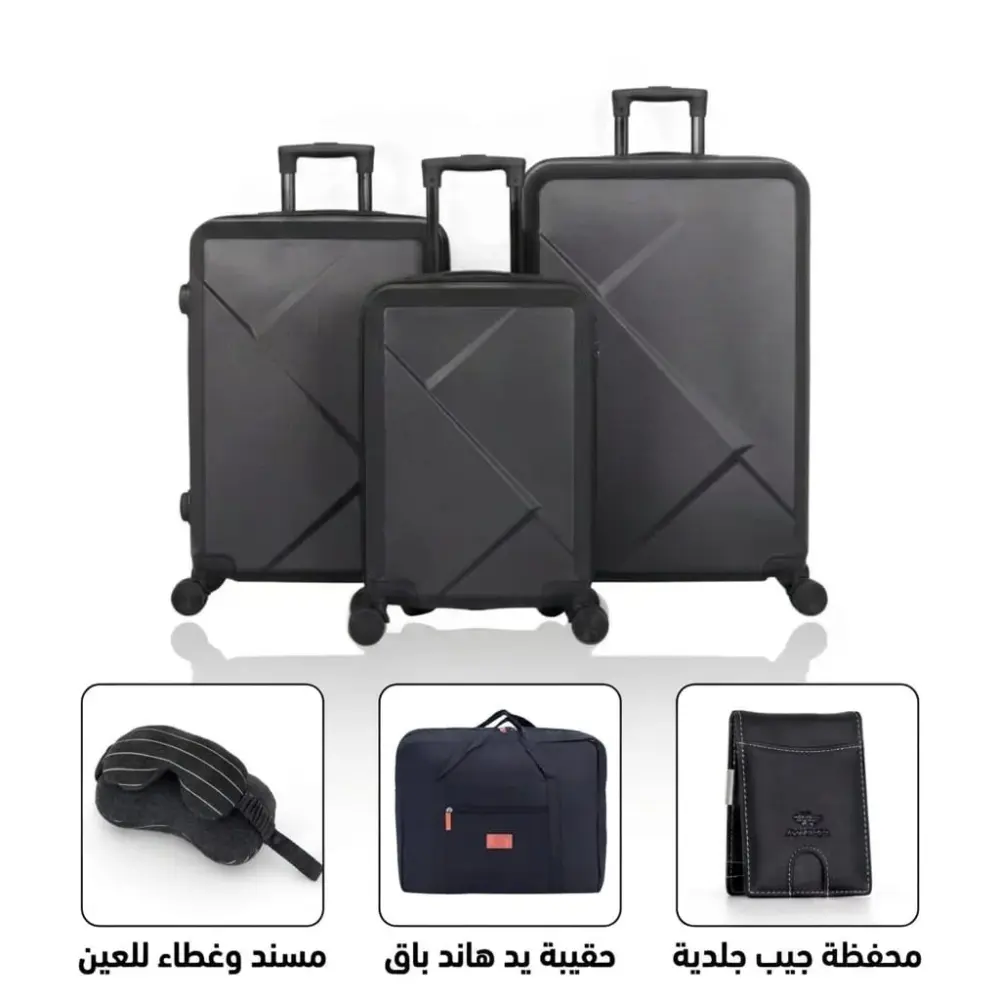 Premium hard-shell luggage set – 3-piece bundle crafted from