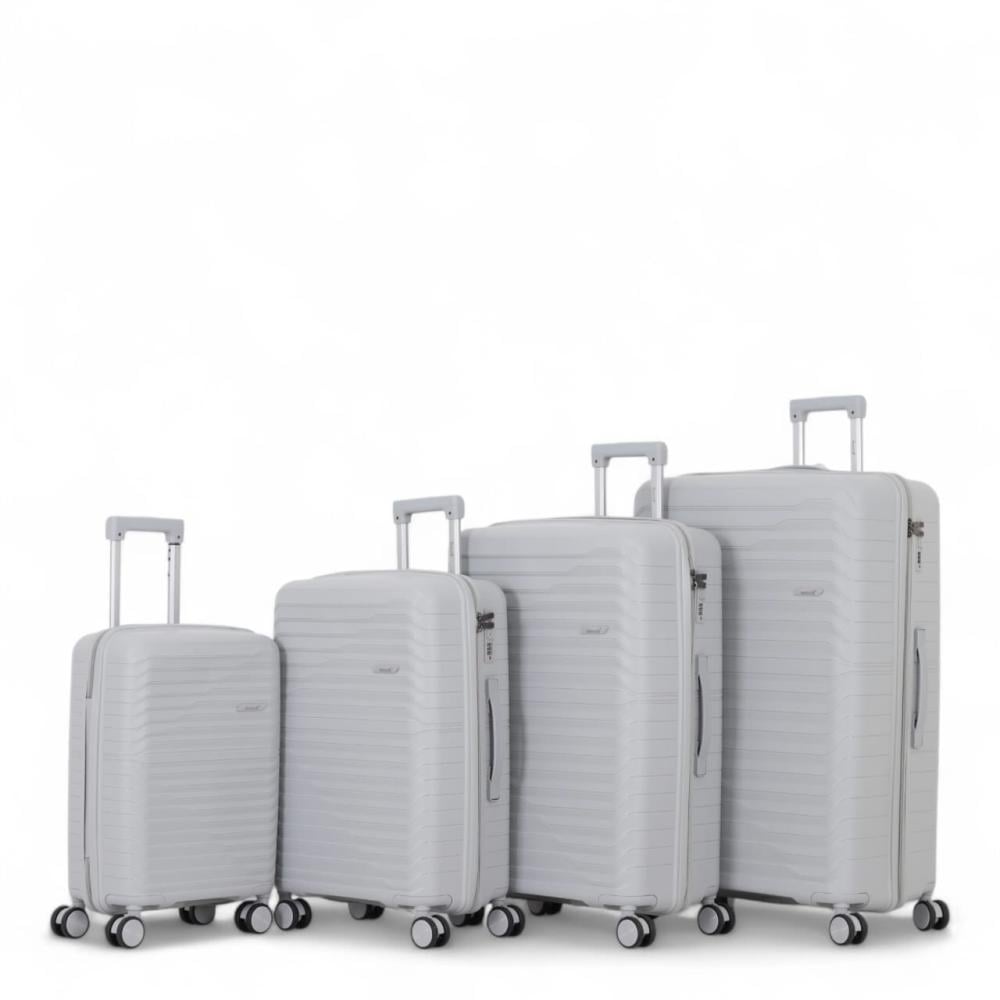 طقم شنط سفر - مصنوعه من مادة البولي بروبلين - ضد الكسر - كفرات دبل 360 درجة - مكون من 4 شنط سفر -ماركهBUBULE