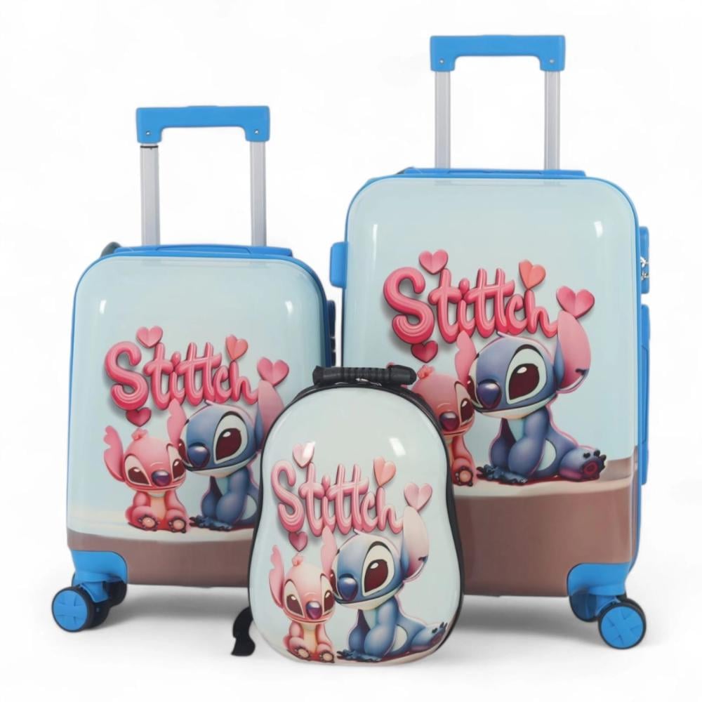 طقم شنط سفر اطفال تتزين بشخصيات مختلفه - مكون من 3 قطع