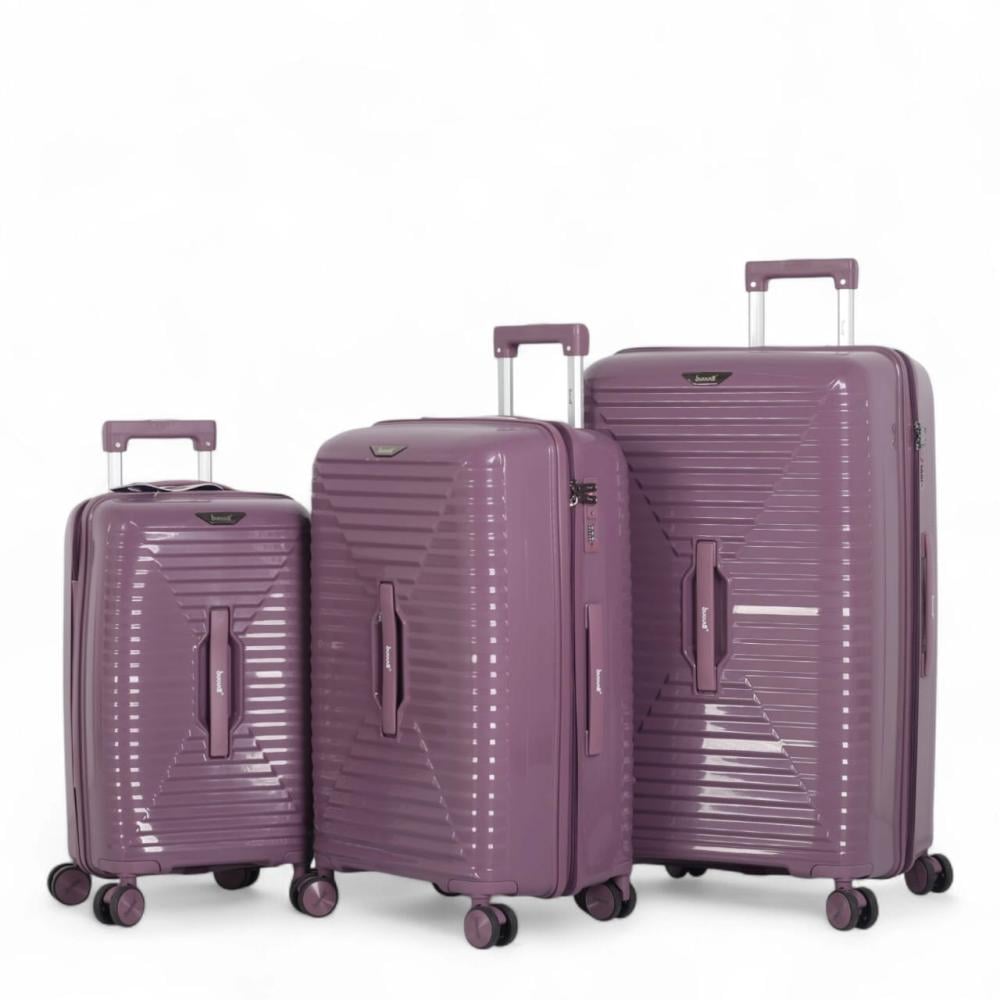 طقم حقائب سفر فاخرة ومتينة - 3 قطع من البولي بروبلين المقاوم للكسر (بضمان سنة شامل)