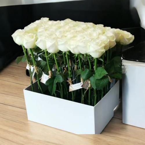 ورد بقاعدة كرتونية .