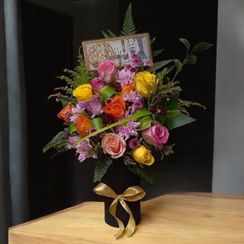 قاعدة الورود مع ظرف إكريليك