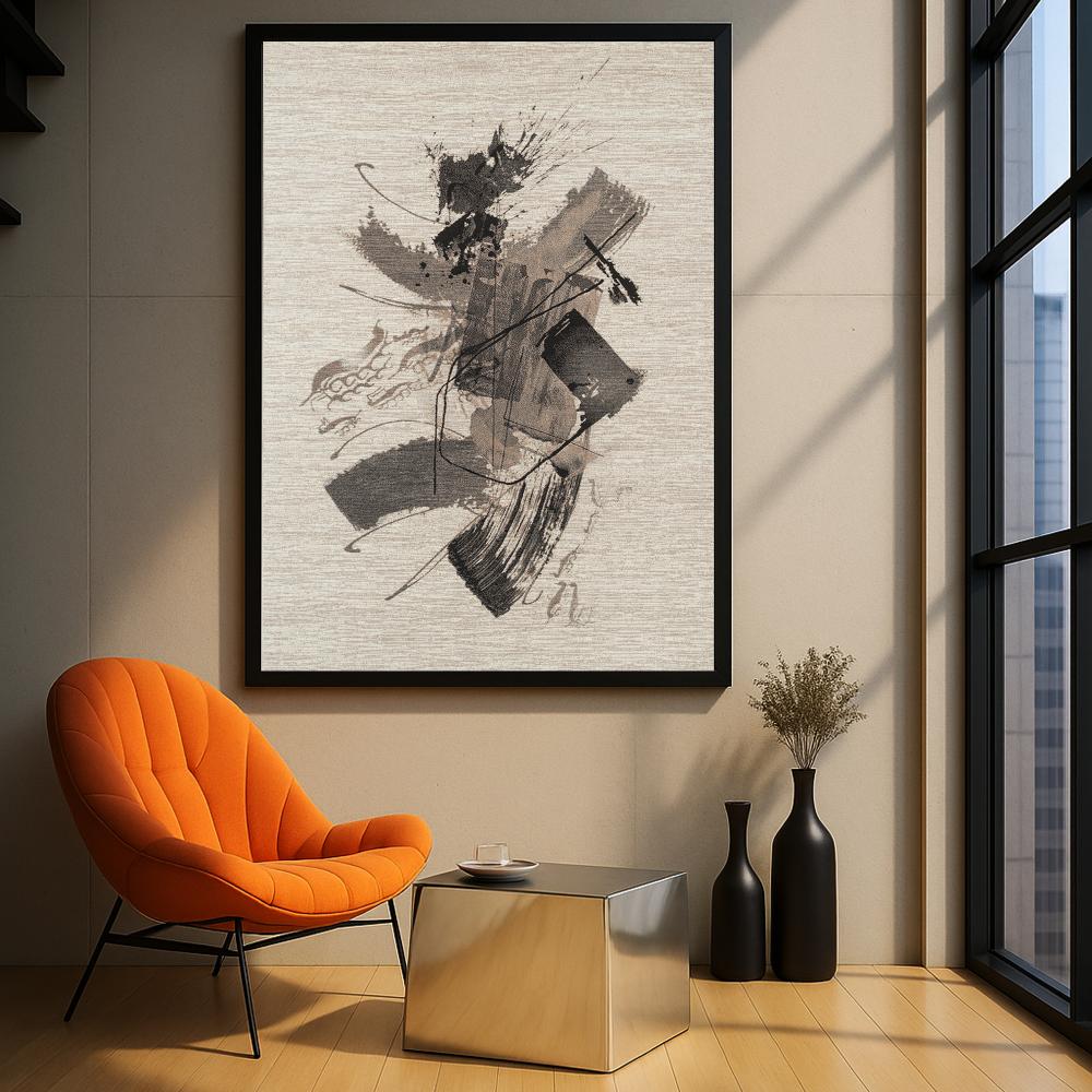 لوحة قماشية مطبوعة فاخرة - بتصميم الفن التجريدي - 120×80 سم
