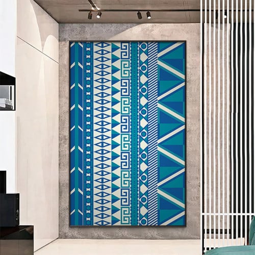 لوحة قماشية بتصميم تجريدي مع برواز