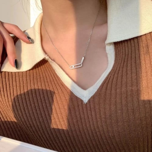 سلسال مشبك متحرك فضة 925