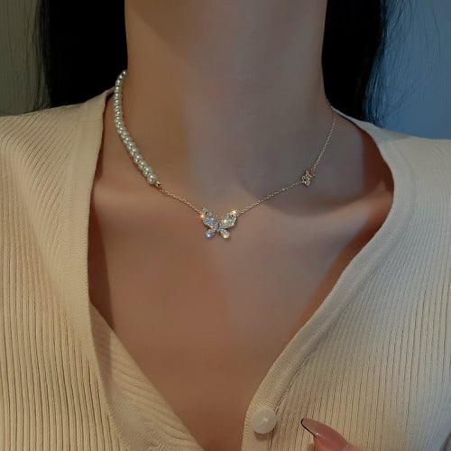 سلسال Zircon pearl موديل كوري 18K