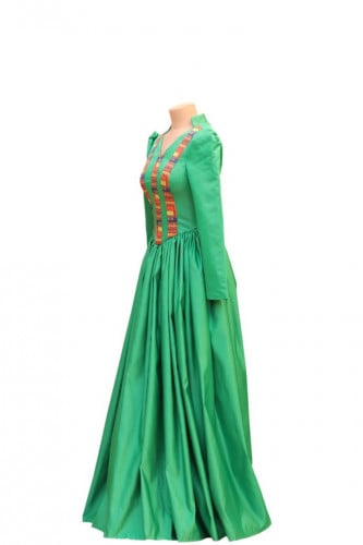 فستان اخضر بالطراز العسيري - Asiri green dress