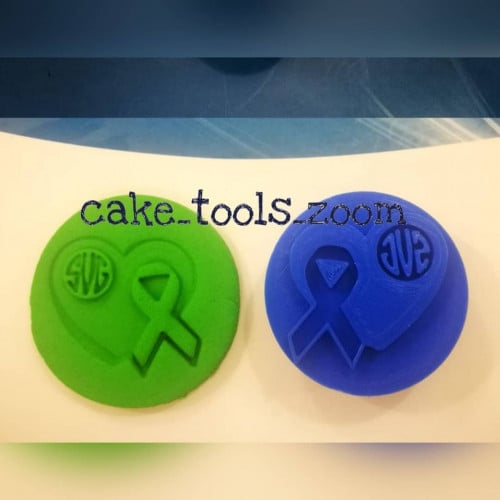 ختم لوجو  سرطان الثدي نافر مع قلب