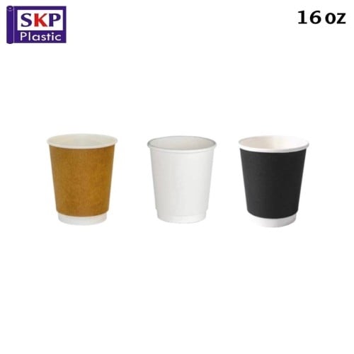 اكواب ورقية دبل 16 اونص الوان متعددة (500 حبة)