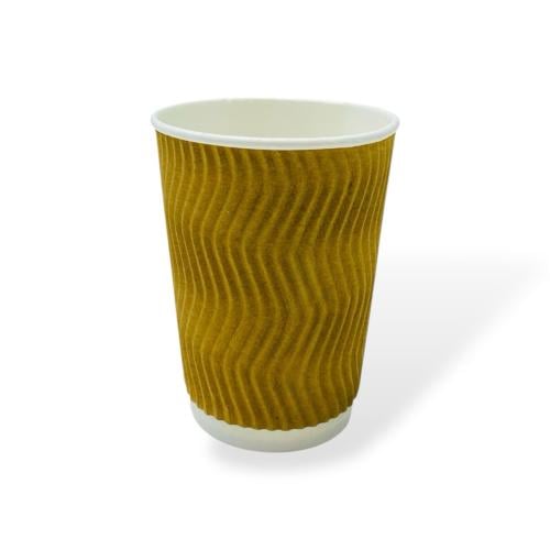 اكواب ورقية دبل 8 أونص مموج لون بني (500 حبة)