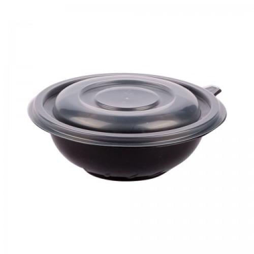 علب بلاستيك دائرية لون اسود للمايكرويف والثلاجة 350ميلي (240 حبة)