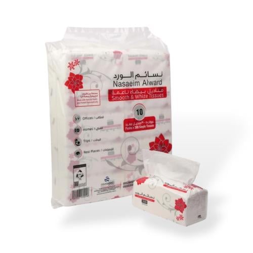 مناديل ناعمة بعلبة بلاستيكية 300 منديل مفرد (50 علبة)