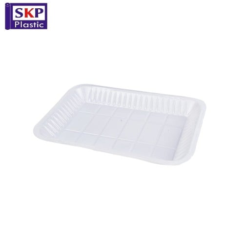 صحن بلاستيك مستطيل ابيض رقم 4 (500 صحن)