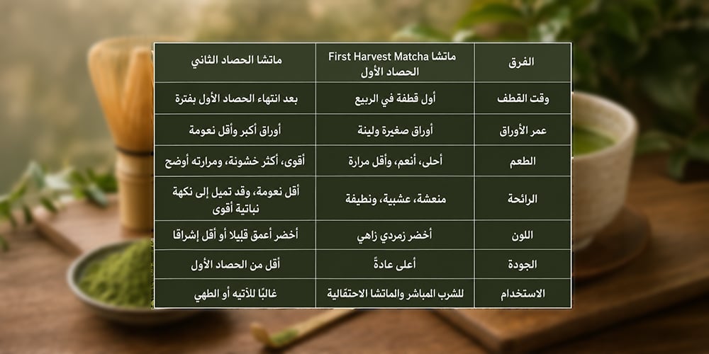 تصميم داخلي - جدول First Harvest Matcha