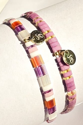 Lilac Set - Beads Bracelets