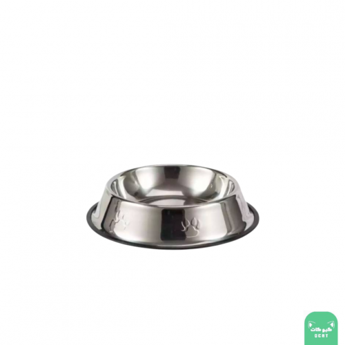 صحن ستانلس للقطط والحيوانات الاليفة
