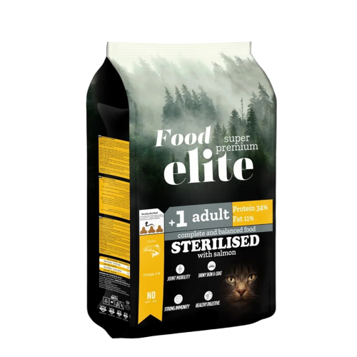 دراي فود القطط ايليت بروماكس بالسلمون للقطط المعقمة