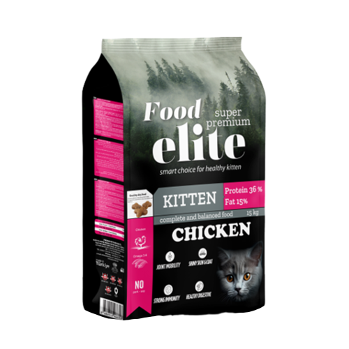 دراي فود القطط ايليت بروماكس بالدجاج للقطط الصغيرة