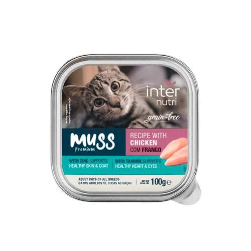 موس طعام رطب للقطط البالغة باتيه دجاج 100 غرام