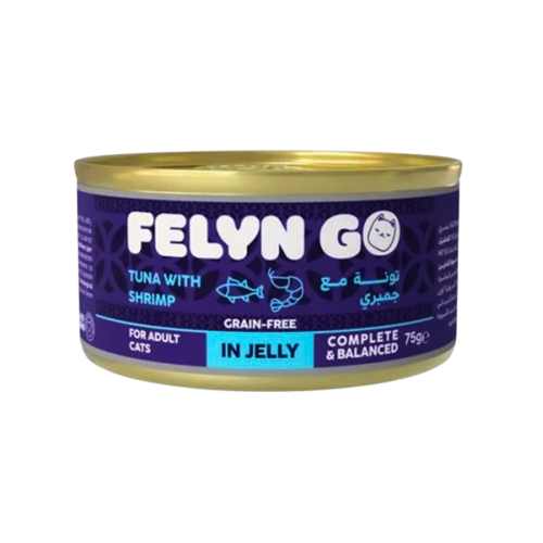 فلاين قو معلبات بالتونة والجمبري للقطط البالغة 75 جرام