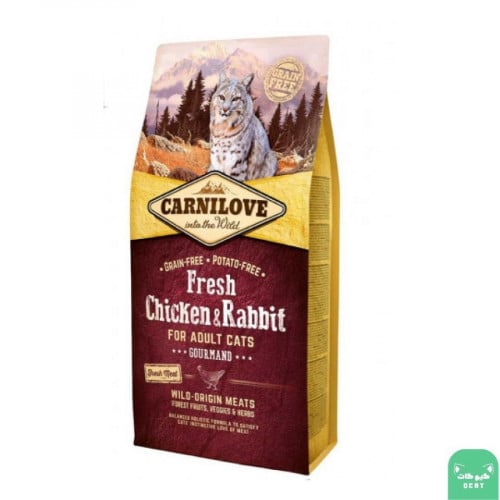 كارنيلوف دجاج وأرنب طازج طعام جاف للقطط 2 كجم