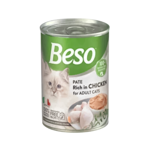 بيسو معلبات باتيه بنكهة الدجاج للقطط البالغة 400 جرام