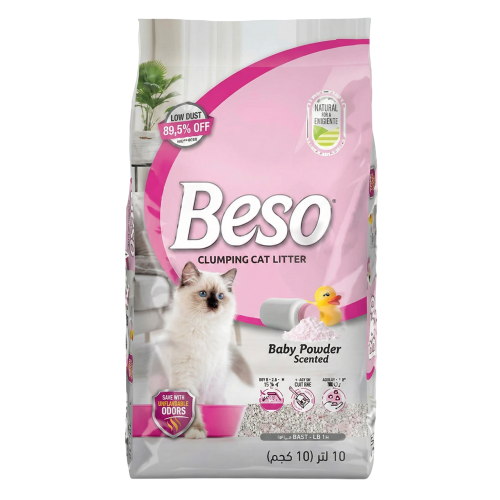 بيسو رمل للقطط برائحة بيبي بودر 10 لتر