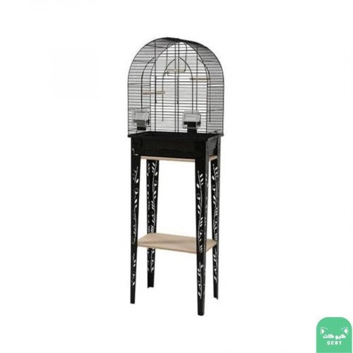 قفص طيور مع ستاند كبير اسود