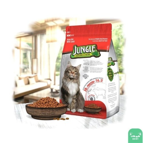 جنقل طعام جاف للقطط البالغة بلحم الضأن