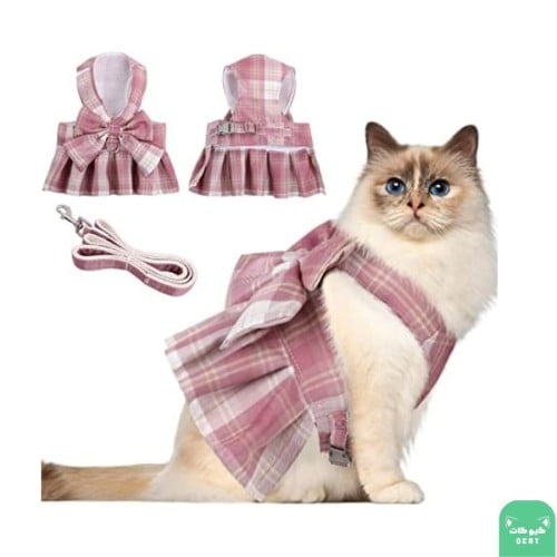 صدرية للقطط علي شكل فستان بعدة ألوان