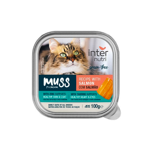 موس طعام رطب للقطط البالغة باتيه سلمون 100 غرام