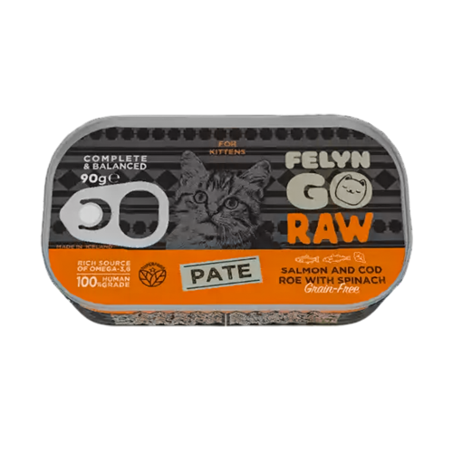 فيلاين قو باتية بالسلمون والسبانخ للقطط البالغة 90 جرام
