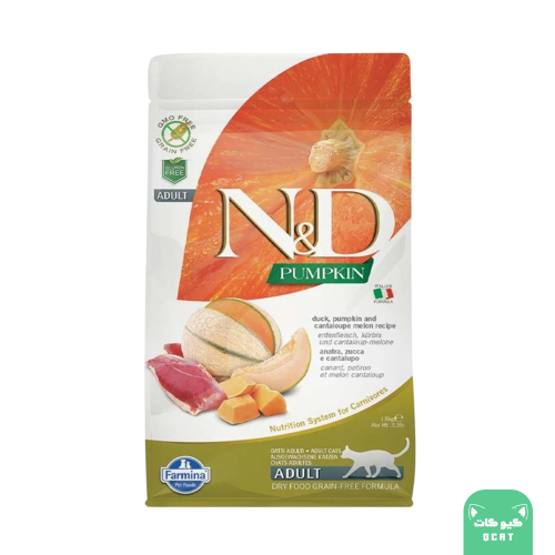 دراي فود فارمينا N & D للقطط البالغة للبط والياقطين 1.5 كيلو