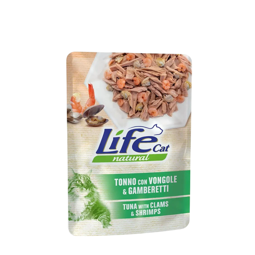 لايف كات شرائح التونا مع المحار والجمبري 70 جم