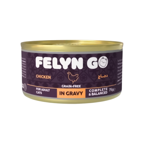 فلاين قو معلبات بالدجاج للقطط البالغة 75 جرام