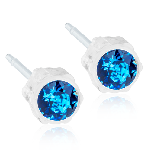Blomdahl EJ MP 4 mm Aquamarine blue earrings 15-0103-05 