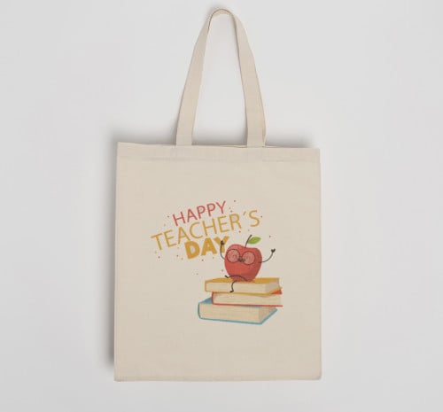 كيس قماشي للمعلم (Happy teacher day)