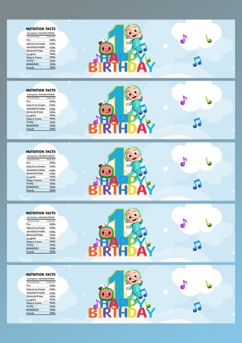 تاق ماء كوكوميلون /Cocomelon Water Bottle Labels