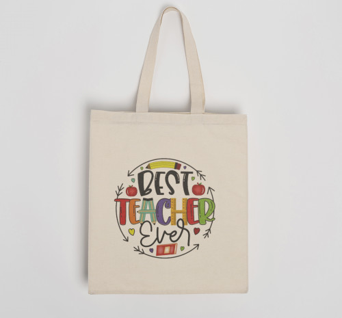 كيس قماشي للمعلم (Best teacher ever))