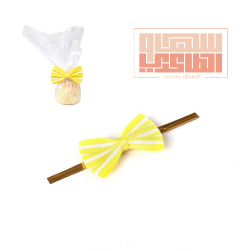 اعواد  ربط ب فيونكة - اصفر