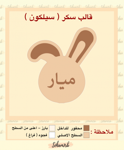 سيلكون سكر شكل ارنب بدون مسكه كوب