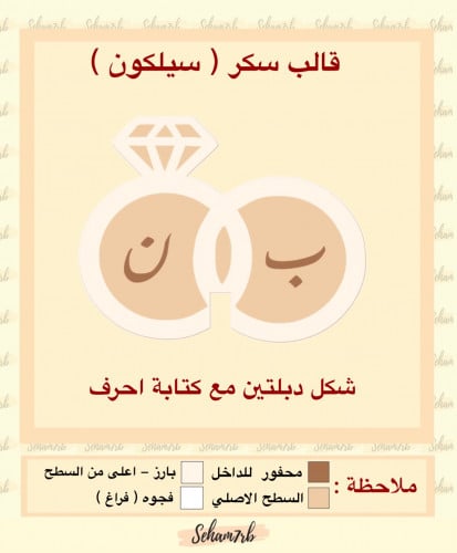 شكل دبلتين مع احرف