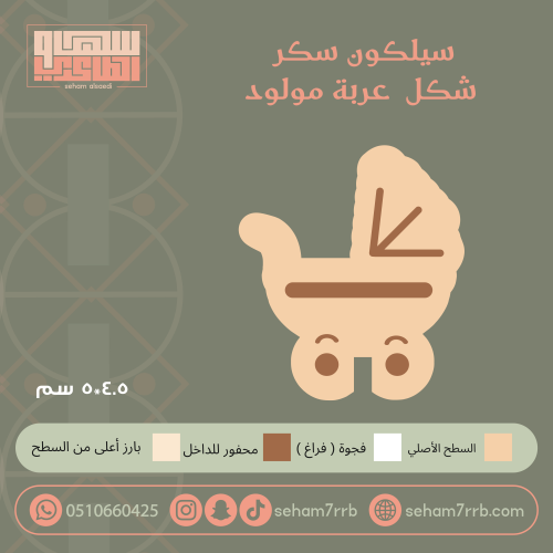 سيلكون سكر شكل عربة مولود