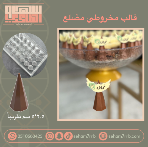 قالب اكريلك شفاف مخروطي مضلع