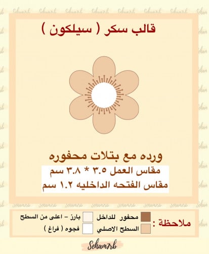 وردة مع بتلات محفوره