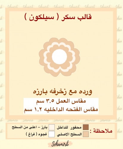 وردة مع زخرفة بارزه